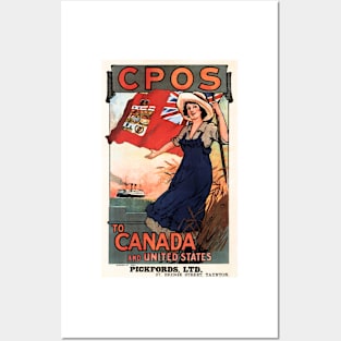 CPOS To Canada and United States Vintage Cruise Ship Advertisement Posters and Art